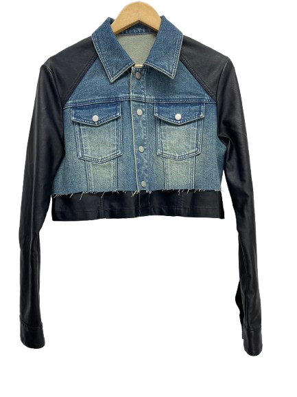 Women's Leather+Denim Jacket