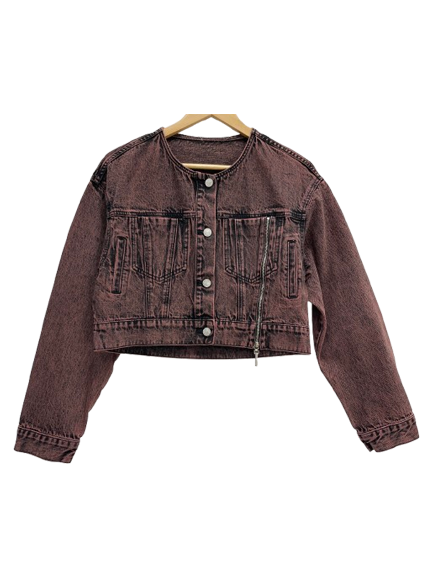 Black Denim Jacket with Garmentdye